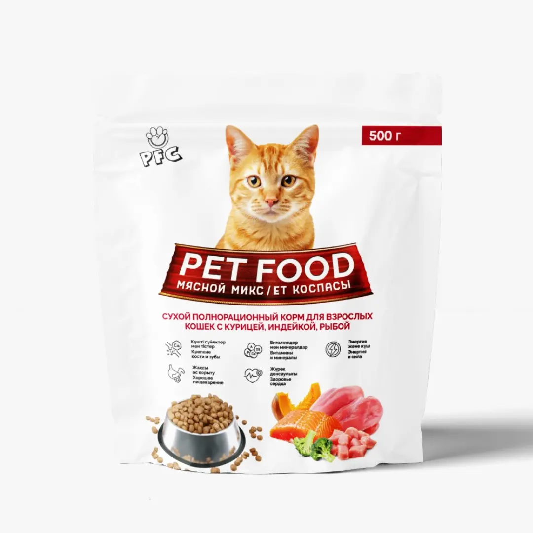 Корм сухой PET FOOD CAT MIX, 0,5 кг